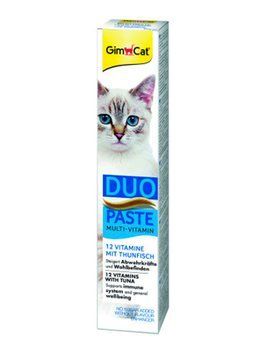 Паста GimCat DUO PASTE Multi-vitamin 12 vitamins with tuna для котів усіх порід 12 вітамінів та тунець 50 гр