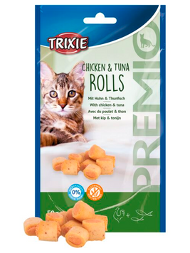 Trixie 42763 PREMIO Rolls with Chicken & Tuna Лакомство для кошек, Роллы с курицей и тунцом