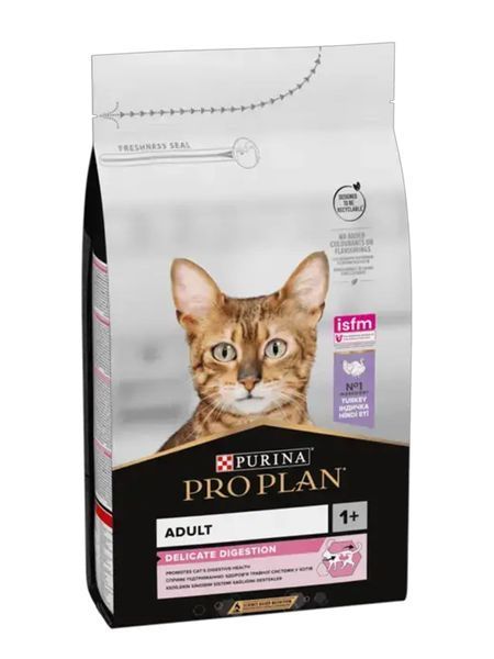 Purina Pro Plan (Про План) Delicate &ndash; сухой корм для кошек с чувствительным пищеварением, с индейкой. 10 кг