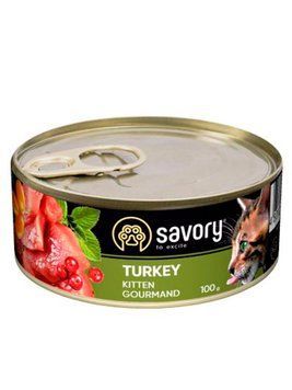 Корм влажный Savory Kitten Turkey паштет для котят с индейкой, 100 гр