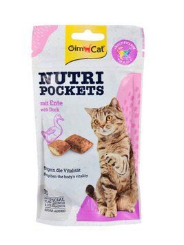 Витаминные лакомства GimCat Nutri Pockets для кошек, утка и мультивитамин, 60 г